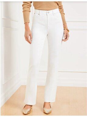Talbots Flawless High-Waist Barely Boot White Jeans Size 12 NWOT Summer Essentia